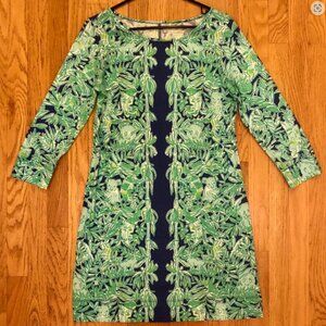 Lilly Pulitzer Marlowe T-Shirt Dress Womens Medium Koala of the Wild Green Blue